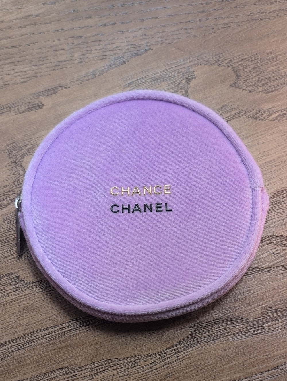CHANEL Round Velvet Chance Pouch in Lilac Purple
